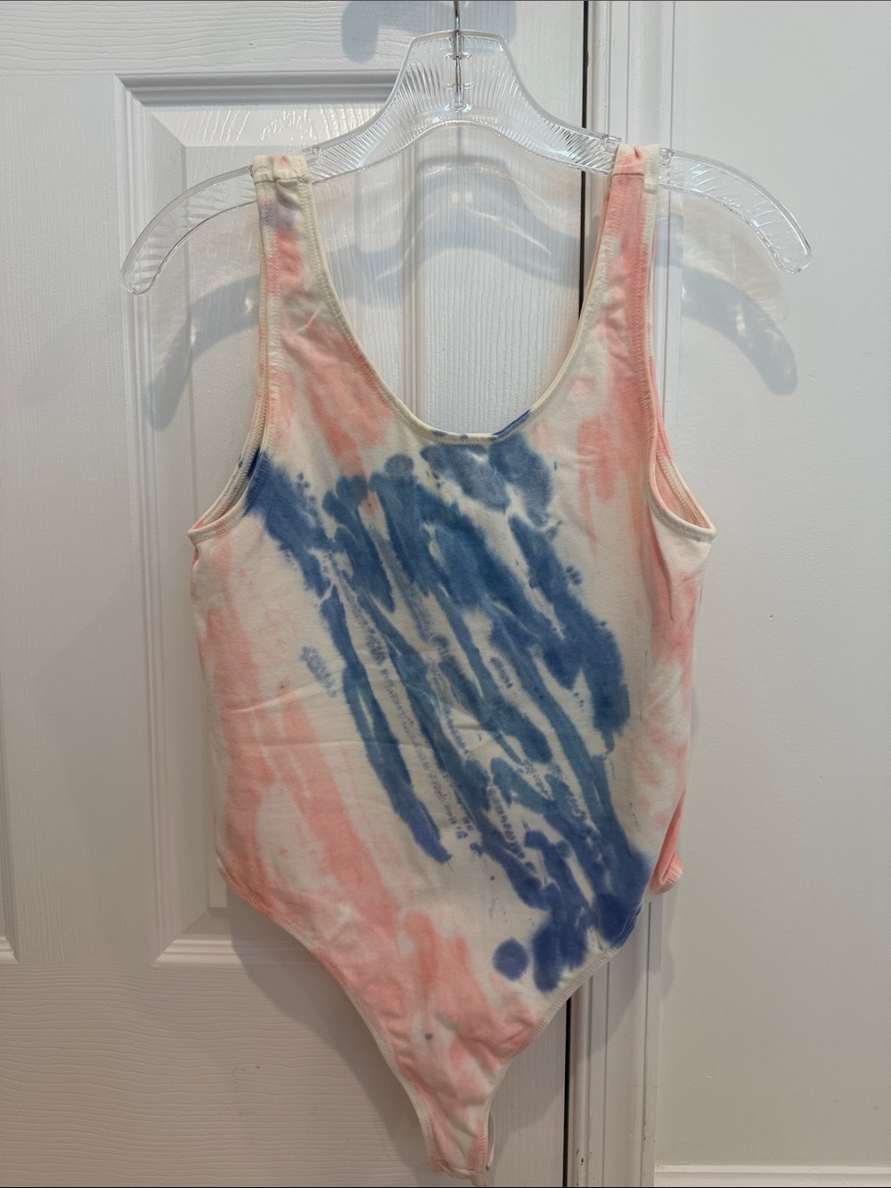 Daydreamer Pink Blue Tie-Dye Scoop Neck Bodysuit